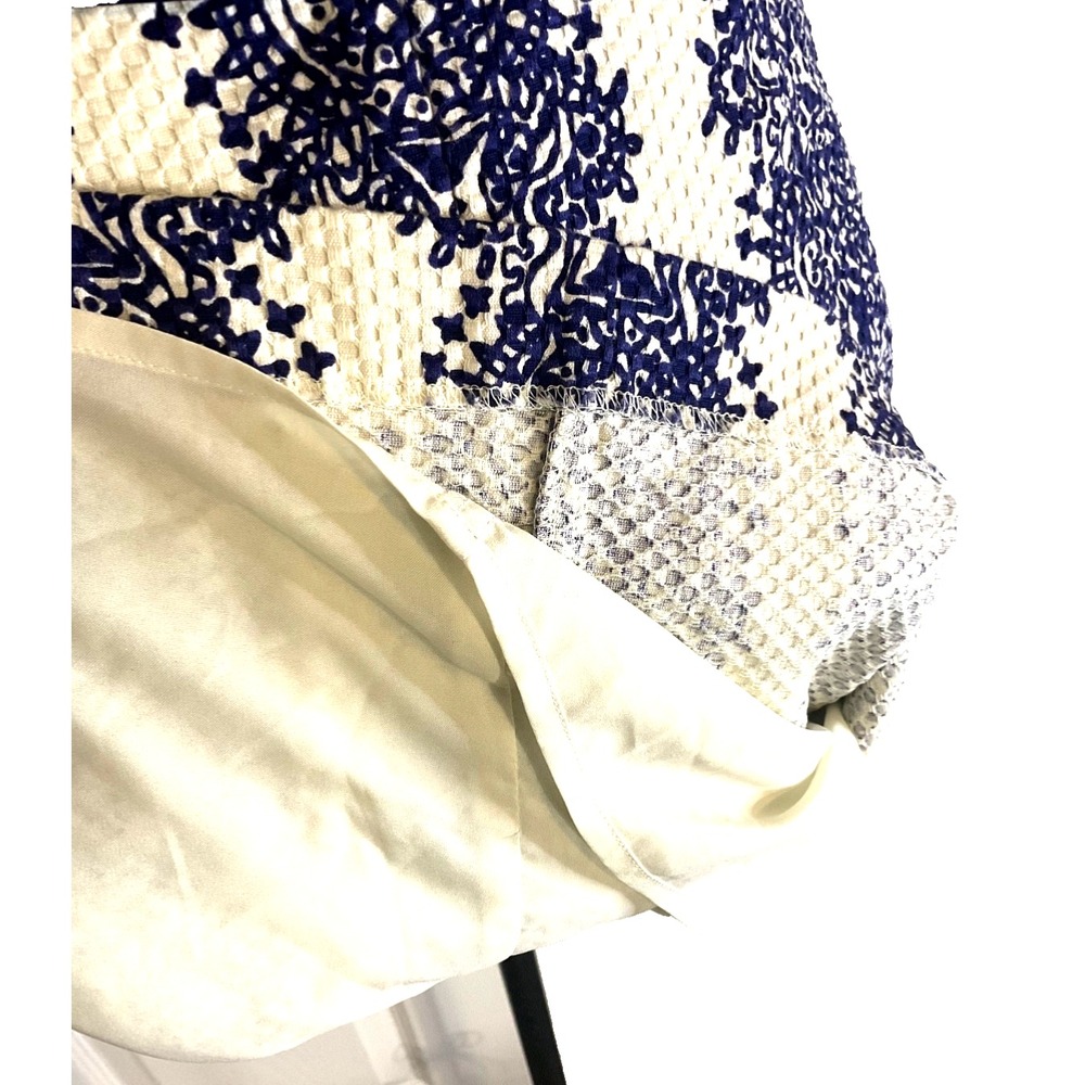The Limited Women's Navy White Embroidered Sleeveless Belted Dress Size XS/S - Picture 3 of 12